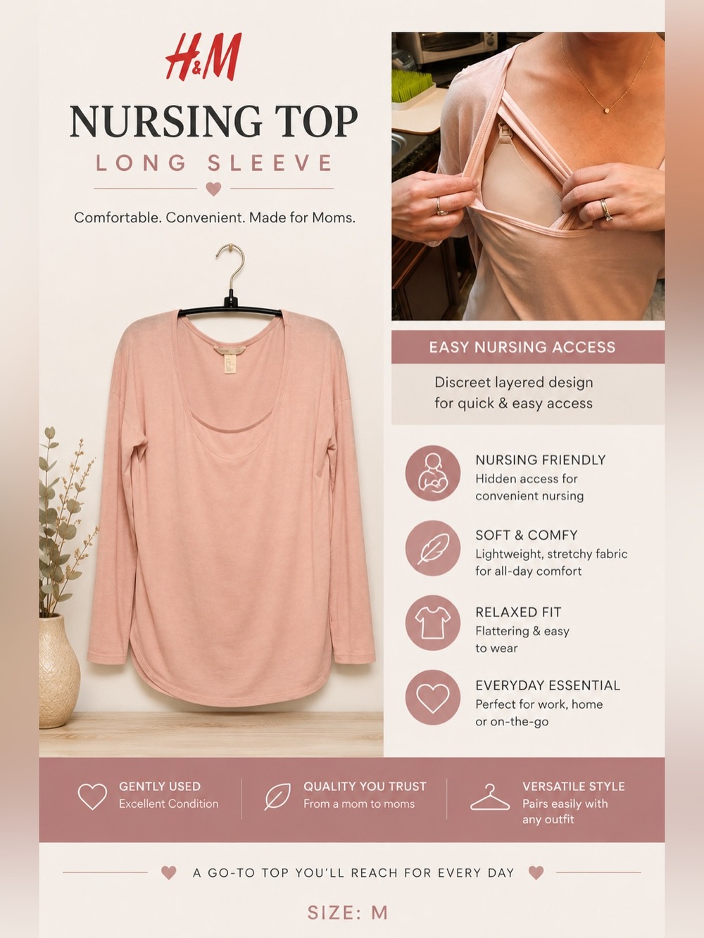 H&M Nursing top, long sleeve